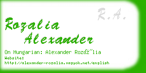 rozalia alexander business card